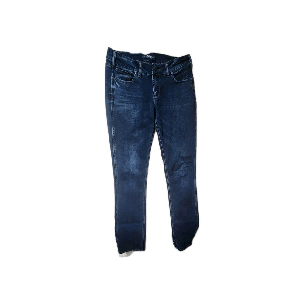 Silver Suki Women Size 29w x34L Blue Demin Elyse Straight Jeans